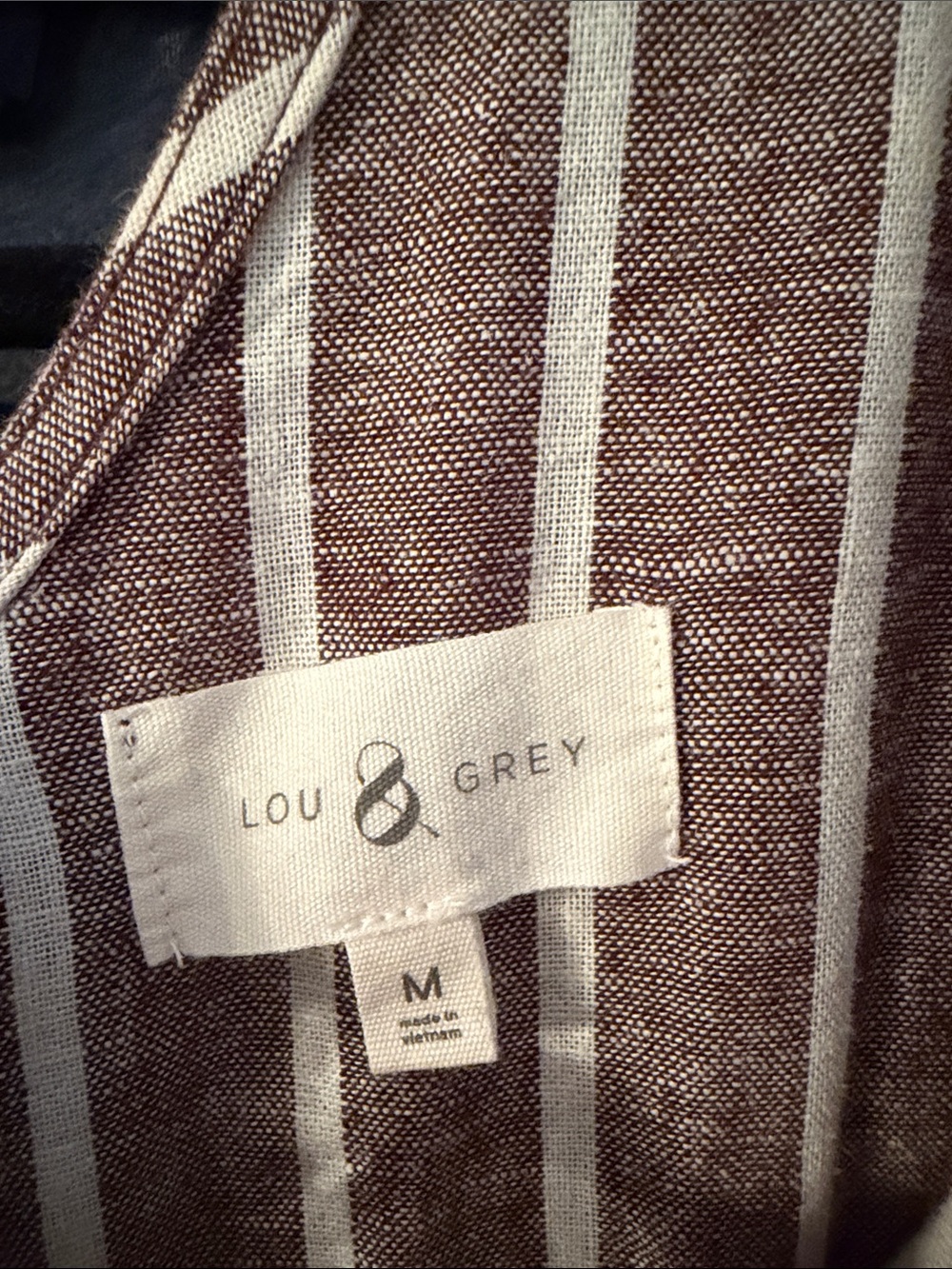 Lou&Grey Loft Sleeveless Brown Stripe Tie-Front Maxi Dress NWOT. This season M - Picture 9 of 9